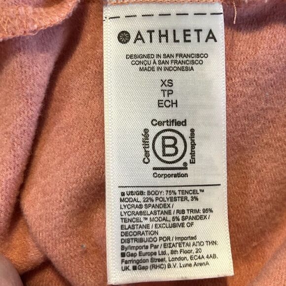 ATHLETA Apollo Crewneck Sweatshirt Conch Heathered Pink Women’s Size XS - Picture 10 of 11